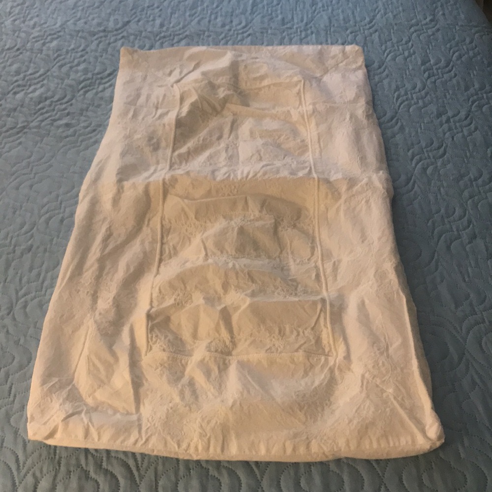 Simply Shabby Chic White Embroidered Pillow Sham King
